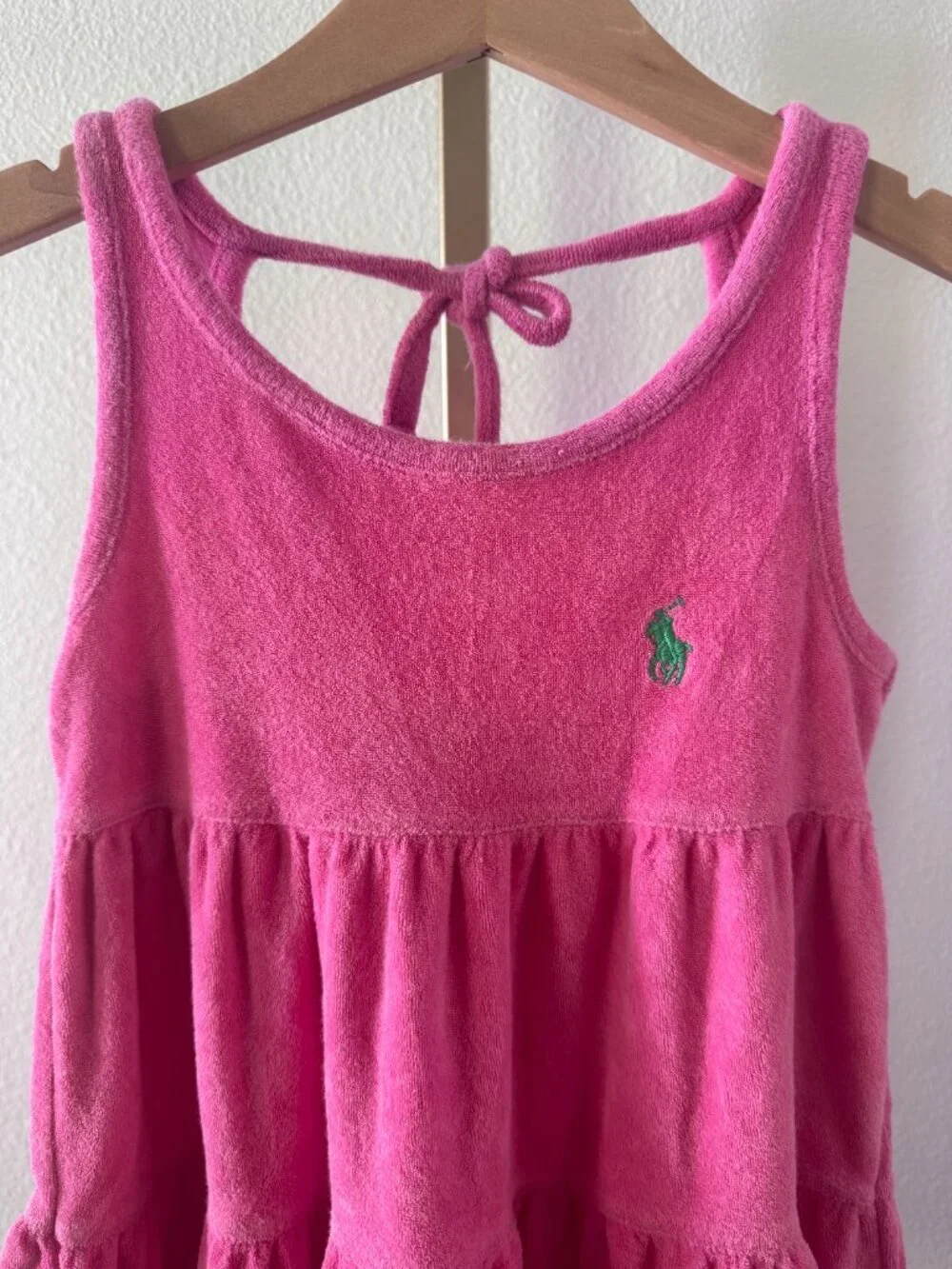 Polo Ralph Lauren Girls Terry Cloth Cover Up Dress Pink Size 5
